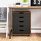 5-Drawer Rolling Storage Cabinet with Lockable Wheels and Cut-Out Handles for Home or Office